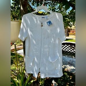 White Mesh Beach Cover Up.